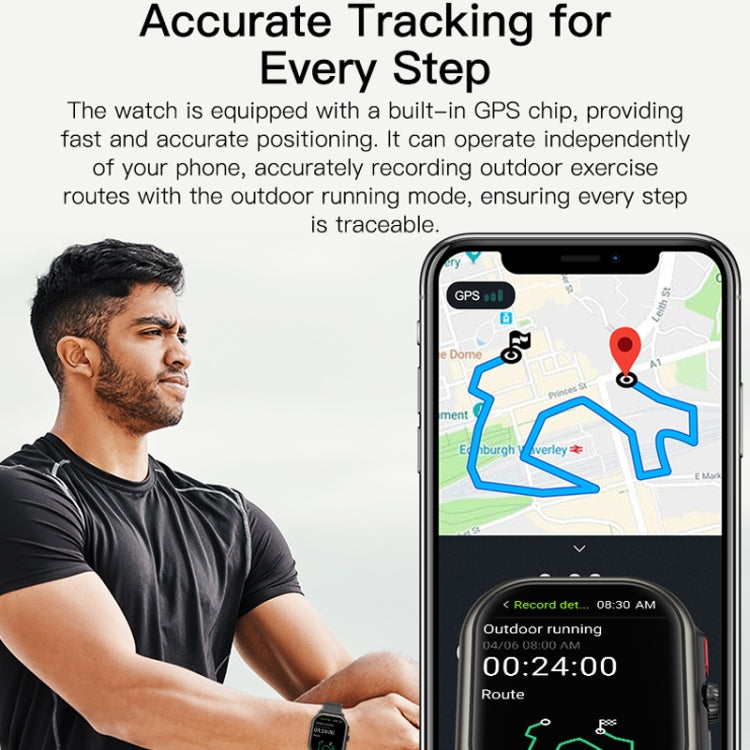 Sports Smart Watch 2.06 Inch Ultra HD AMOLED Screen Bluetooth Talking Watch(Black) by bashfashion