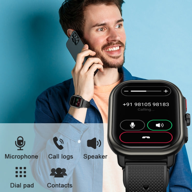 Sports Smart Watch 2.06 Inch Ultra HD AMOLED Screen Bluetooth Talking Watch(Black) by bashfashion