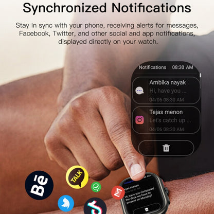 Sports Smart Watch 2.06 Inch Ultra HD AMOLED Screen Bluetooth Talking Watch(Black) by bashfashion