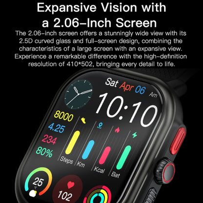 Sports Smart Watch 2.06 Inch Ultra HD AMOLED Screen Bluetooth Talking Watch(Black) by bashfashion