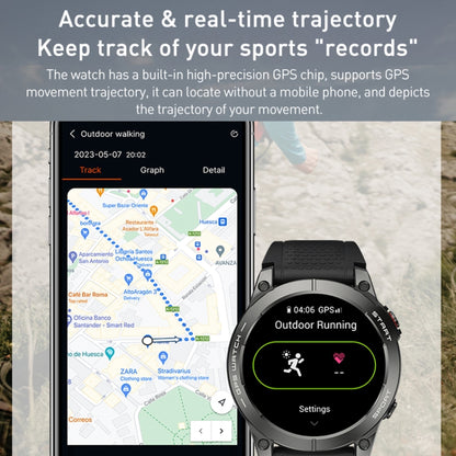 Outdoor Sports Smart Watch 1.43 Inch Ultra HD AMOLED Screen Bluetooth Talking Watch(Orange) by bashfashion