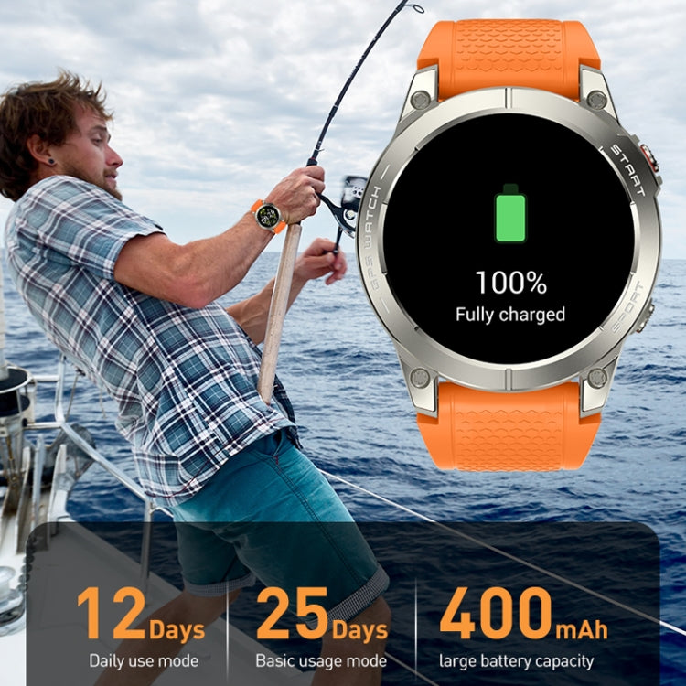 Outdoor Sports Smart Watch 1.43 Inch Ultra HD AMOLED Screen Bluetooth Talking Watch(Orange) by bashfashion