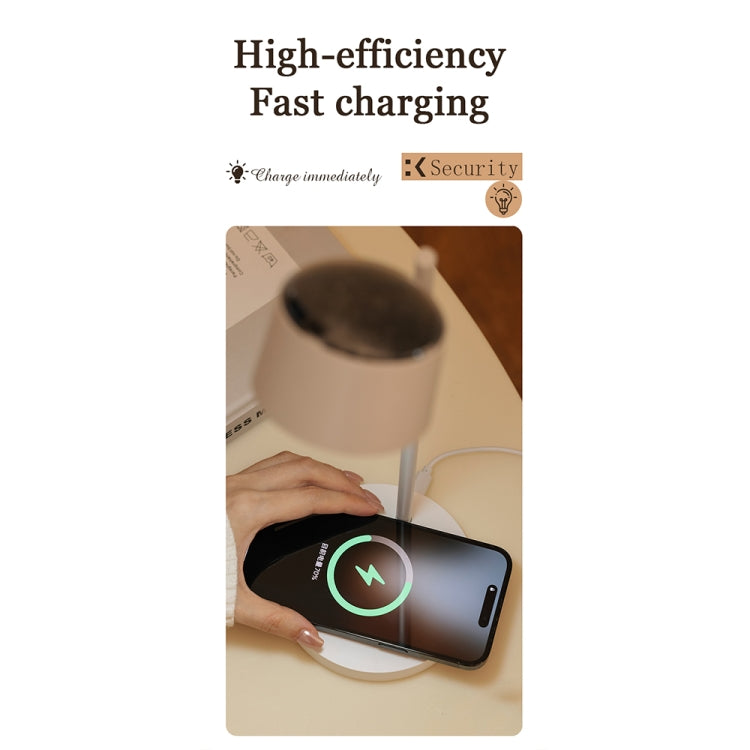 Multifunctional Magnetic LED Smart Projection Desk Lamp with Wireless Charging Function(White) by bashfashion
