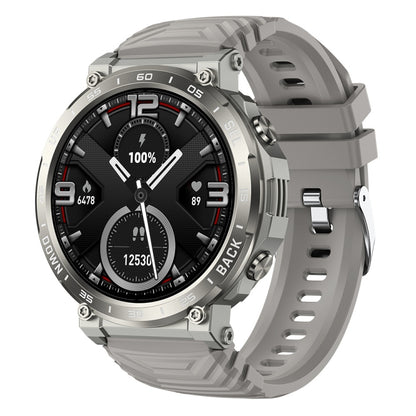 Bluetooth Talk Outdoor Pedometer Exercise Heart Rate Sleep Monitoring Smart Watch(Silver) by bashfashion