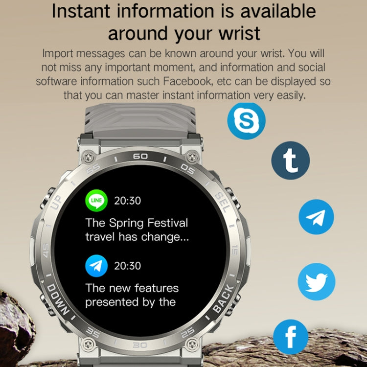 Bluetooth Talk Outdoor Pedometer Exercise Heart Rate Sleep Monitoring Smart Watch(Black) by bashfashion