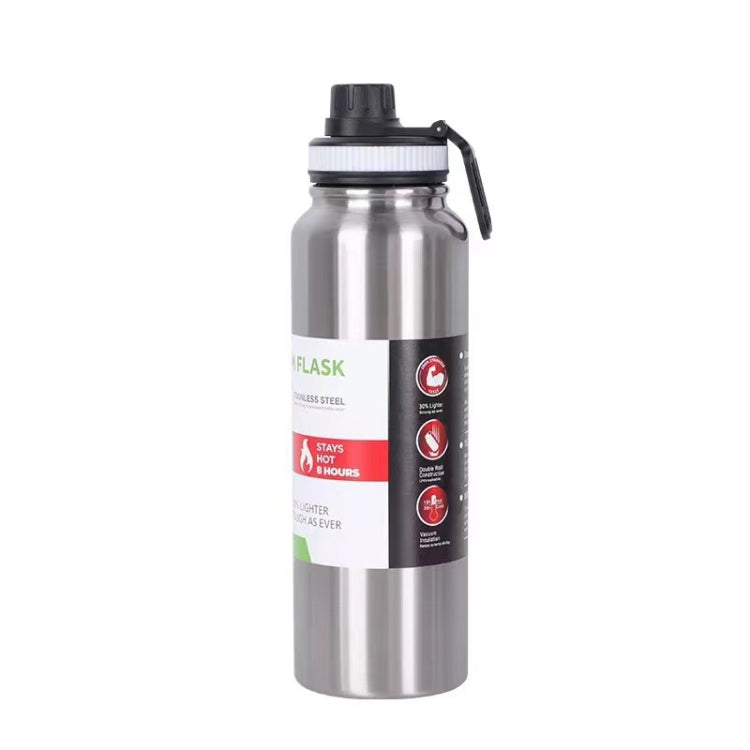 304 Stainless Steel Insulated Water Cup Handheld Large Capacity Outdoor Sports Kettle Vacuum Water Bottle, Capacity: 800ml(Silver) by bashfashion