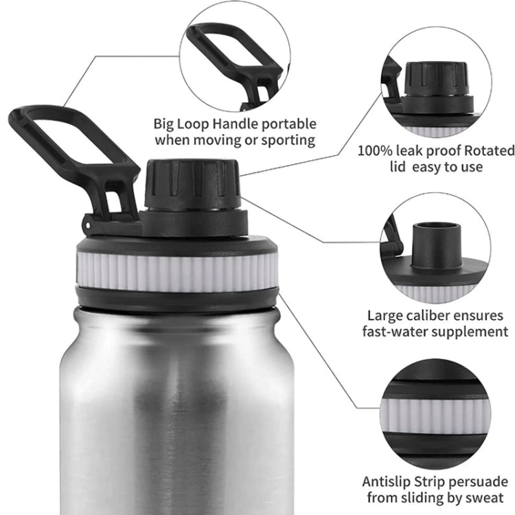 304 Stainless Steel Insulated Water Cup Handheld Large Capacity Outdoor Sports Kettle Vacuum Water Bottle, Capacity: 800ml(Blue) by bashfashion