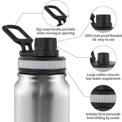 304 Stainless Steel Insulated Water Cup Handheld Large Capacity Outdoor Sports Kettle Vacuum Water Bottle, Capacity: 800ml(Blue) by bashfashion