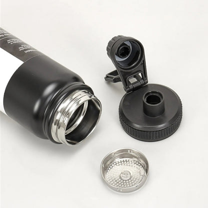 304 Stainless Steel Insulated Water Cup Handheld Large Capacity Outdoor Sports Kettle Vacuum Water Bottle, Capacity: 1000ml(Silver) by bashfashion