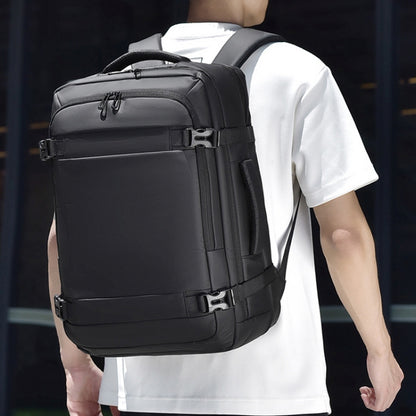 WEIXIER B726 Simple Expandable Double-Shoulder Backpack Large Capacity Business Casual Bag(Black) by WEIXIER