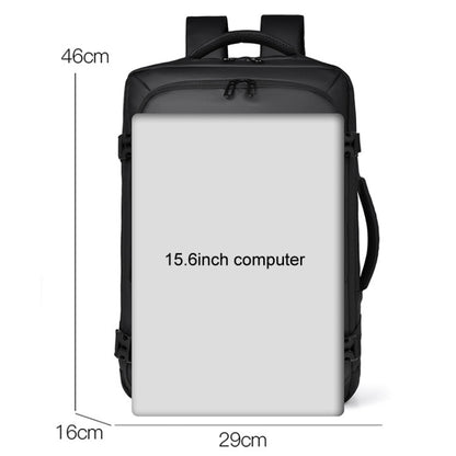 WEIXIER B726 Simple Expandable Double-Shoulder Backpack Large Capacity Business Casual Bag(Gray) by WEIXIER