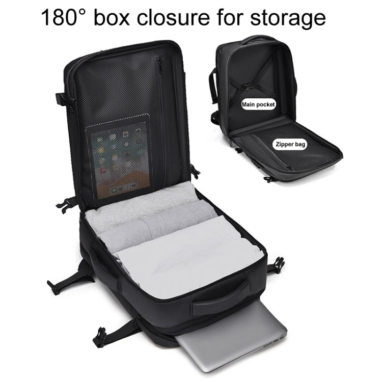 WEIXIER B726 Simple Expandable Double-Shoulder Backpack Large Capacity Business Casual Bag(Gray) by WEIXIER