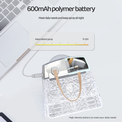 Desktop Small Crystal Bag Humidifier Aroma Ambient Lighting, Color: White Rechargeabl by bashfashion