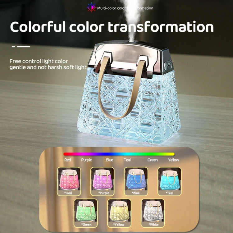 Desktop Small Crystal Bag Humidifier Aroma Ambient Lighting, Color: Blue Rechargeabl by bashfashion