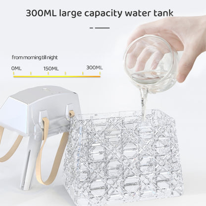 Desktop Small Crystal Bag Humidifier Aroma Ambient Lighting, Color: White Rechargeabl by bashfashion