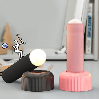 Hand Pull Night Light Rechargeable Bedroom Bedside Sleeping Lamp(Black) by bashfashion