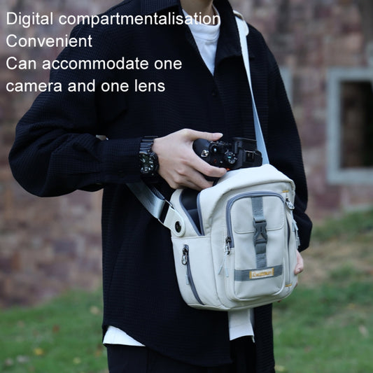 Cwatcun D155 Shoulder Casual Microslr Camera Storage Bag Lightweight Digital Photography Bag(Beige) by Cwatcun