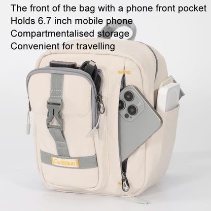Cwatcun D155 Shoulder Casual Microslr Camera Storage Bag Lightweight Digital Photography Bag(Beige) by Cwatcun