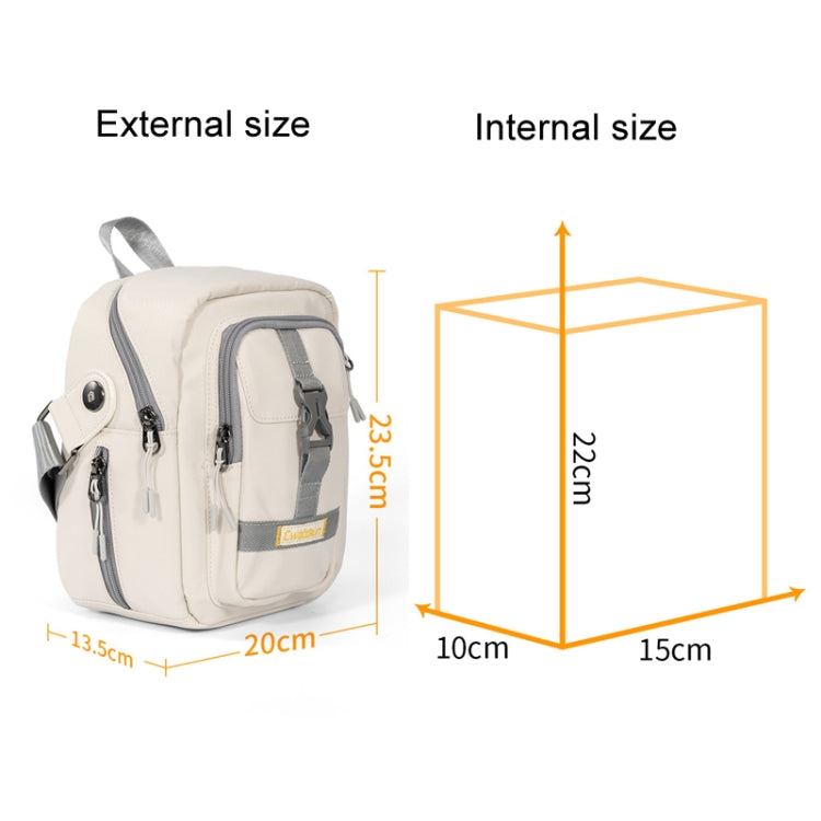 Cwatcun D155 Shoulder Casual Microslr Camera Storage Bag Lightweight Digital Photography Bag(Beige) by Cwatcun