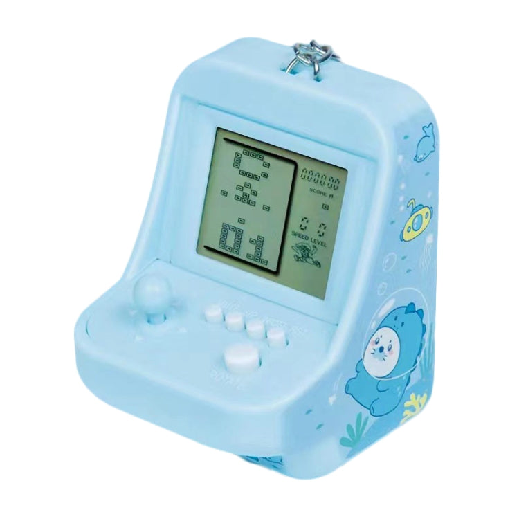Child Portable Arcade Game Machine Keychain Pendant Mini Building Block Game Toy Gift(Blue) by bashfashion