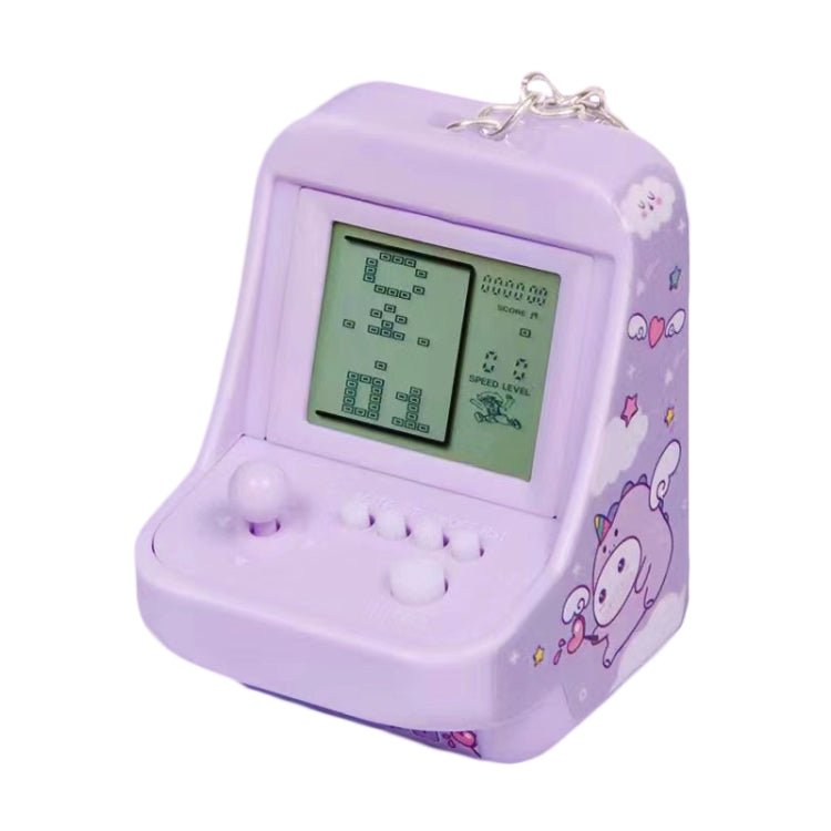 Child Portable Arcade Game Machine Keychain Pendant Mini Building Block Game Toy Gift(Purple) by bashfashion
