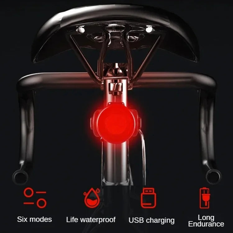USB High Bright Bicycle Tail Light MTB Headlight Night Riding Safety Warning Light Cycling Equipment(Red) by bashfashion