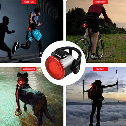USB High Bright Bicycle Tail Light MTB Headlight Night Riding Safety Warning Light Cycling Equipment(Red) by bashfashion