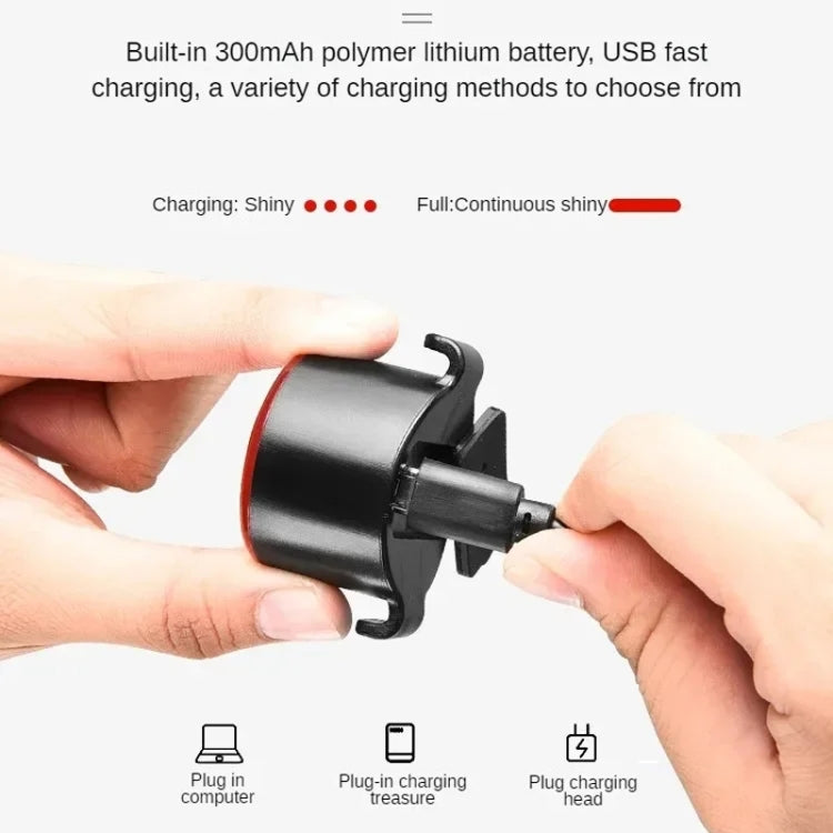 USB High Bright Bicycle Tail Light MTB Headlight Night Riding Safety Warning Light Cycling Equipment(Red) by bashfashion