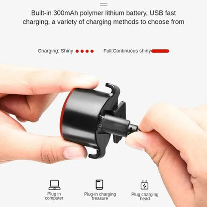 USB High Bright Bicycle Tail Light MTB Headlight Night Riding Safety Warning Light Cycling Equipment(Red) by bashfashion