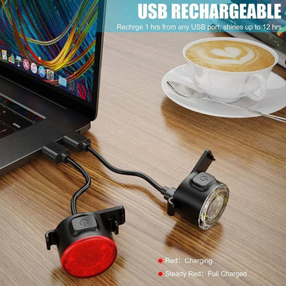 USB High Bright Bicycle Tail Light MTB Headlight Night Riding Safety Warning Light Cycling Equipment(Red) by bashfashion