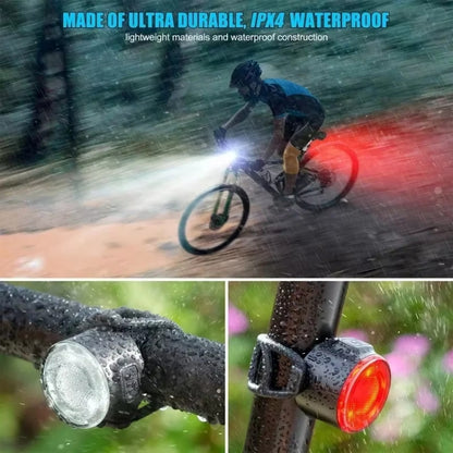 USB High Bright Bicycle Tail Light MTB Headlight Night Riding Safety Warning Light Cycling Equipment(Red) by bashfashion