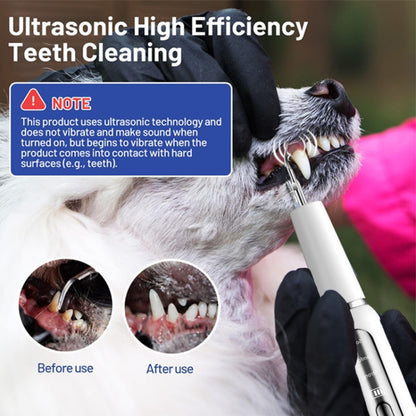 Pet Ultrasonic Teeth Cleaner Dog Electric Teeth Cleaning Tool Home Dentistry Tartar Remover(White) by bashfashion