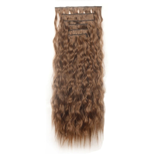 7pcs / Set Clip-On Corn Hair Extension Pieces 16-Card Cornrow Curl Wig, Color: 2M30# by bashfashion