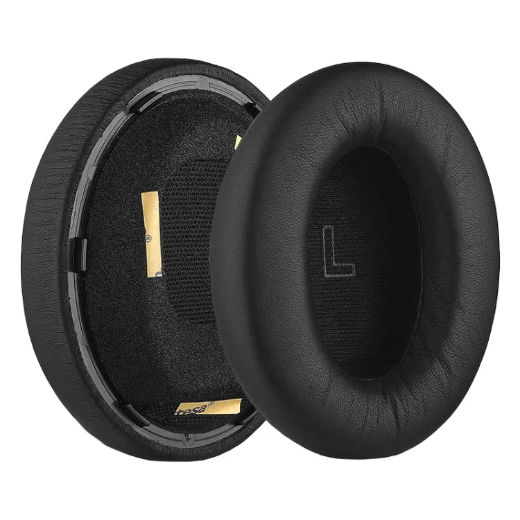 1pair For BOSE QC Ultra Headphone Leather Sponge Cover Earmuffs, Color: Black Lambskin by bashfashion