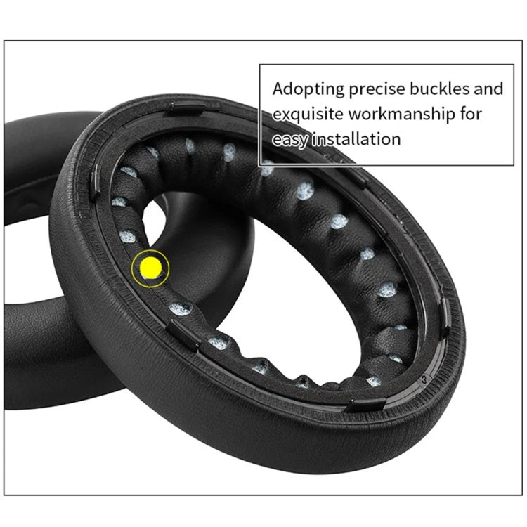 1pair For BOSE QC Ultra Headphone Leather Sponge Cover Earmuffs, Color: Black Leather by bashfashion