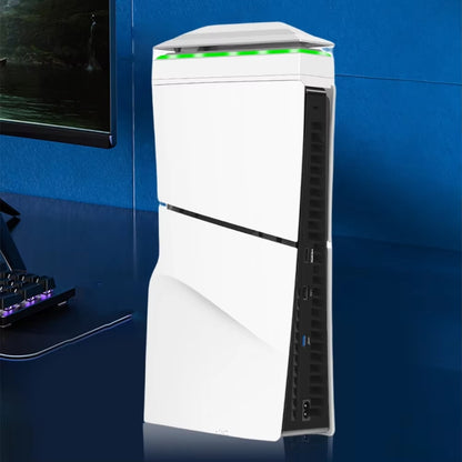 For PS5 Slim Top Dustproof Colorful Cooling Fan 3 Adjustable Speed(White) by bashfashion