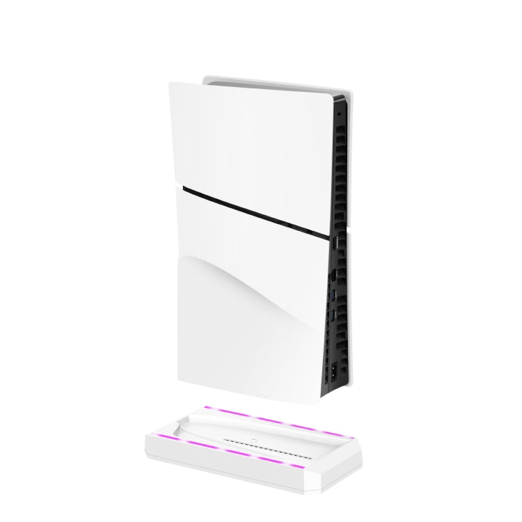 For PS5 Slim Console Wall-mounted Storage Rack With 3 USB2.0 Ports(White) by bashfashion