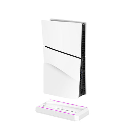 For PS5 Slim Console Wall-mounted Storage Rack With 3 USB2.0 Ports(White) by bashfashion