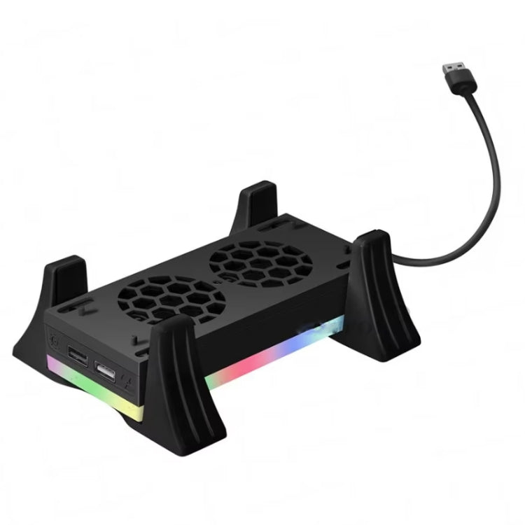 For XBOX Series S Console Base Cooling Fan Built-in LED Light Strip(Black) by bashfashion