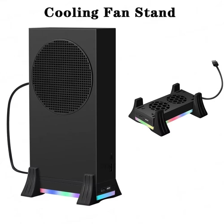 For XBOX Series S Console Base Cooling Fan Built-in LED Light Strip(Black) by bashfashion