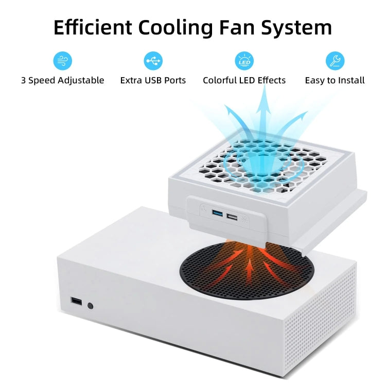 For XBOX Series S Console Side-mounted Cooling Fan RGB Color Light Radiator by bashfashion