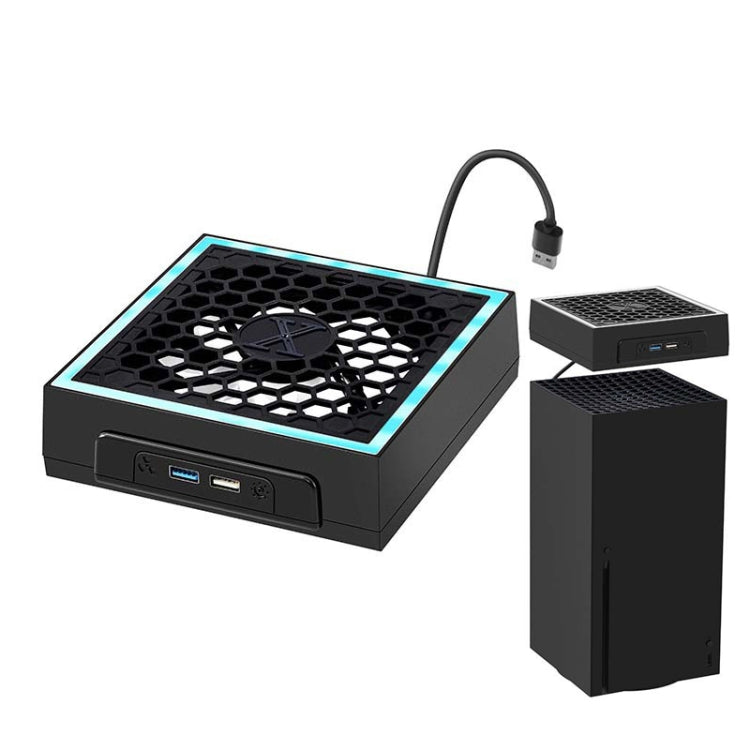 For Microsoft XBOX Series X Top Colorful Cooling Fan 3 Adjustable Speed(Black) by bashfashion