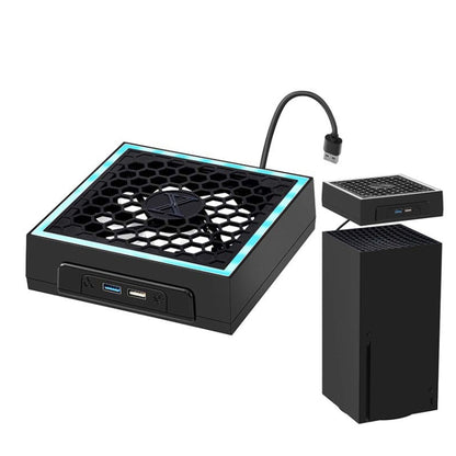 For Microsoft XBOX Series X Top Colorful Cooling Fan 3 Adjustable Speed(Black) by bashfashion