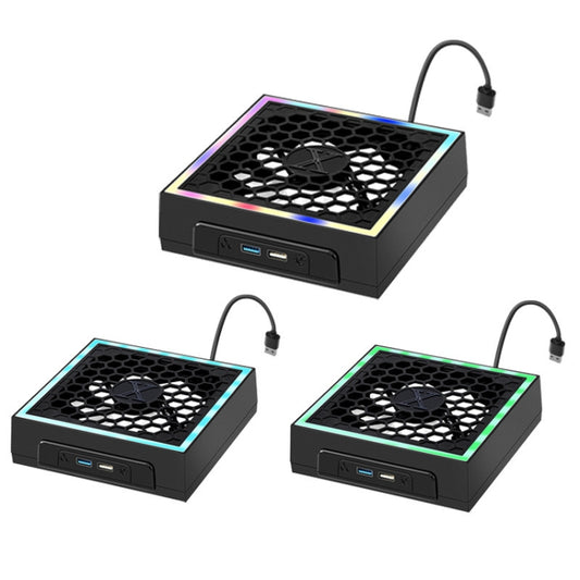 For Microsoft XBOX Series X Top Colorful Cooling Fan 3 Adjustable Speed(Black) by bashfashion
