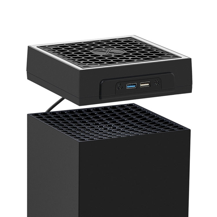 For Microsoft XBOX Series X Top Colorful Cooling Fan 3 Adjustable Speed(Black) by bashfashion