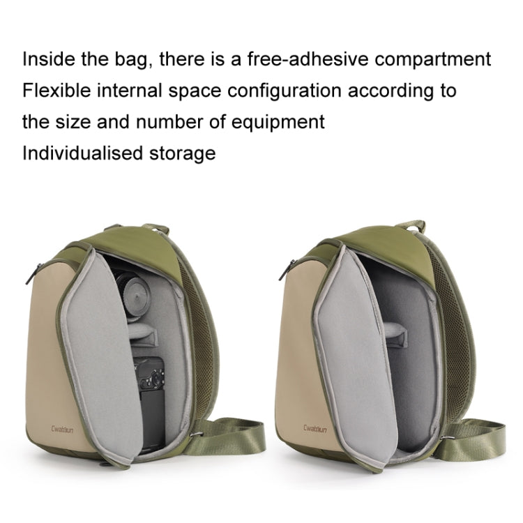 Cwatcun D148 Medium Casual Camera Bag Shoulder Crossbody Daily Photography Bag, Color: Army Green by Cwatcun