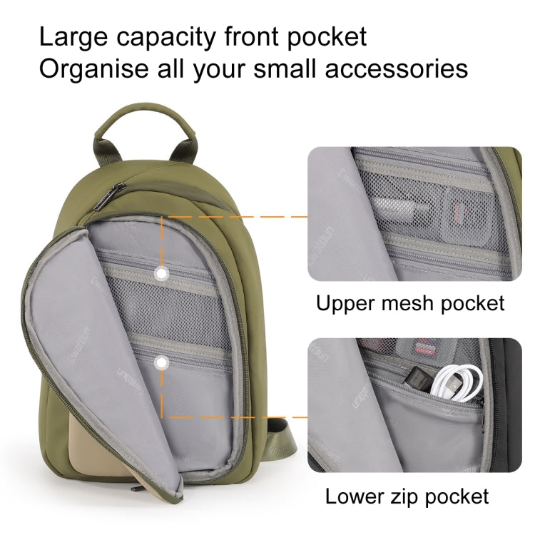 Cwatcun D148 Medium Casual Camera Bag Shoulder Crossbody Daily Photography Bag, Color: Army Green by Cwatcun