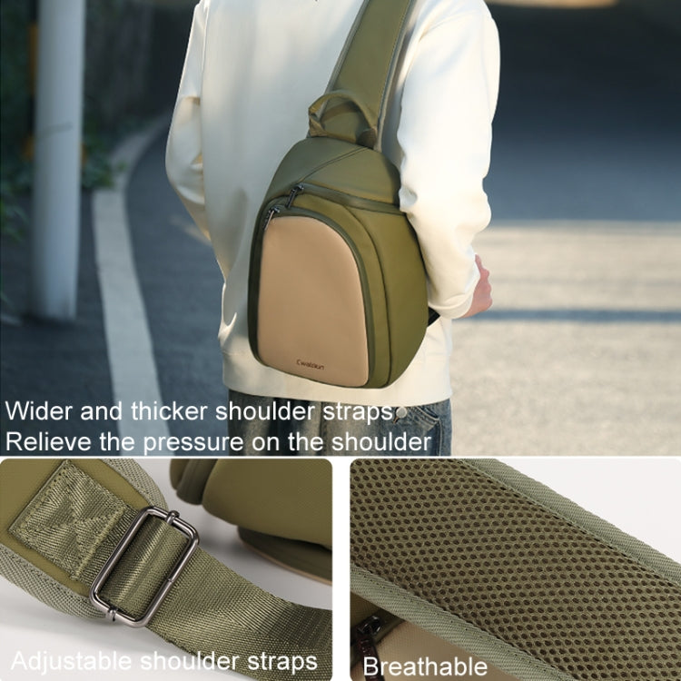 Cwatcun D148 Medium Casual Camera Bag Shoulder Crossbody Daily Photography Bag, Color: Army Green by Cwatcun