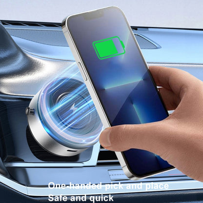 AIMITE M8 Car Wireless Charger Phone Holder Vacuum Suction Cup Strong Magnetic Support Bracket(Silver) by AIMITE