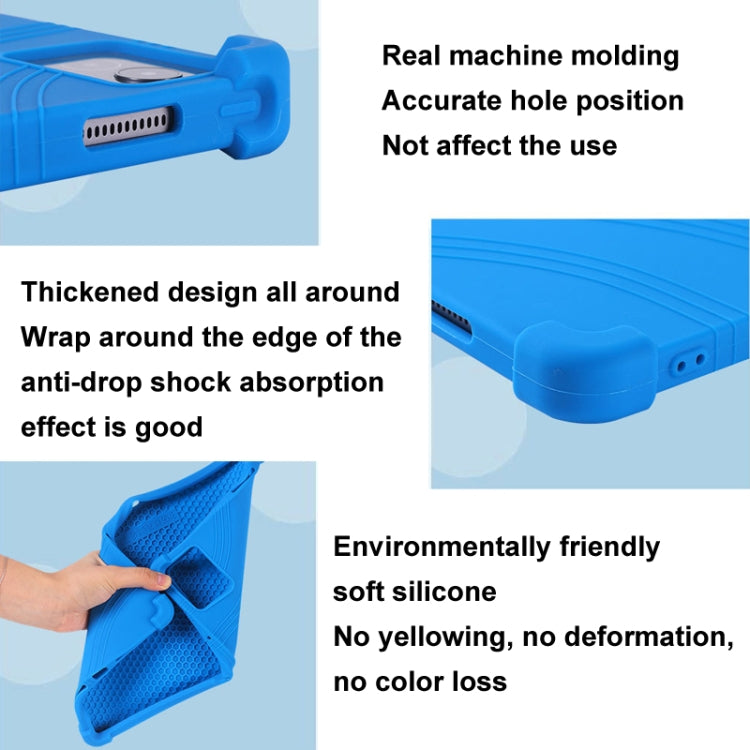 For Lenovo Tab K11 Plus Shockproof Silicone Tablet Protective Case With Holder(Rainbow Color) by bashfashion